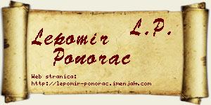 Lepomir Ponorac vizit kartica